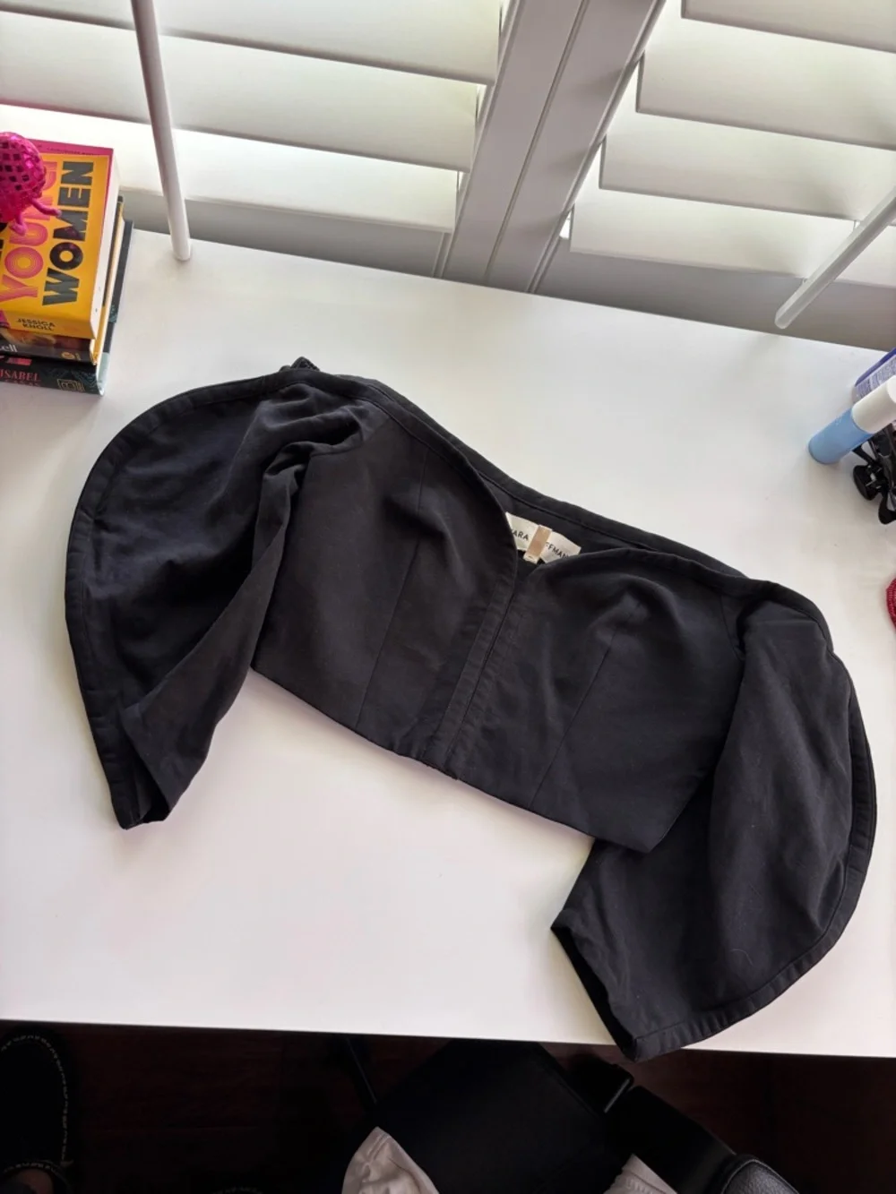 Juana Off-Should Black Top Sz 0 - Picture 3 of 7